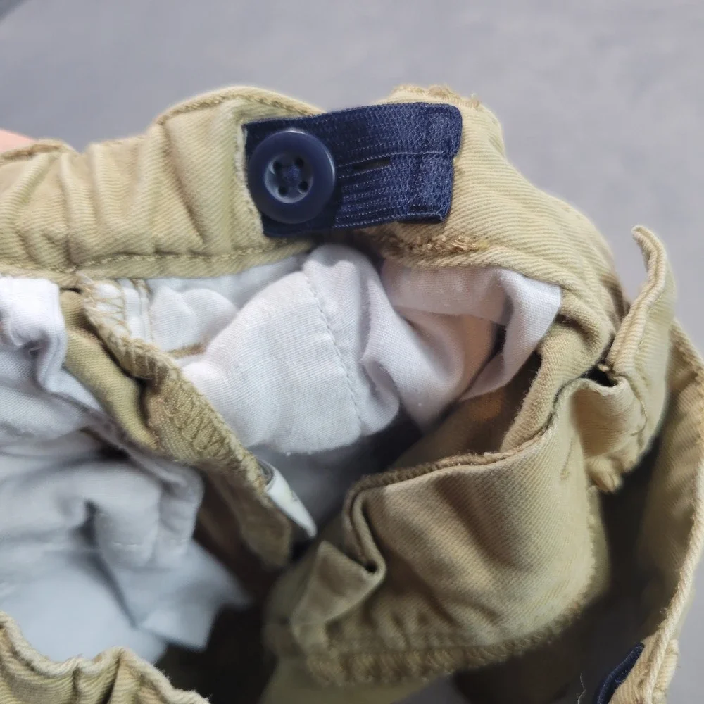The Childrens Place Pants Boys 3T Khaki Navy Chino Adjustable‎ Waist Bundle 2pk